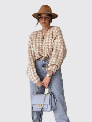 Women's knitted sweater with a pattern