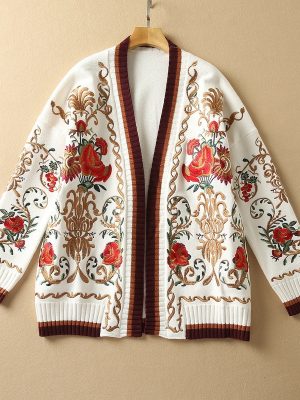 Wool sweater with embroidery