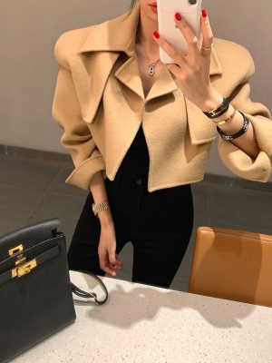 South Korea East Gate fall winter temperament Lapel woolen coat womens short woolen coat