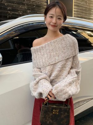 Elegant off-shoulder sweater