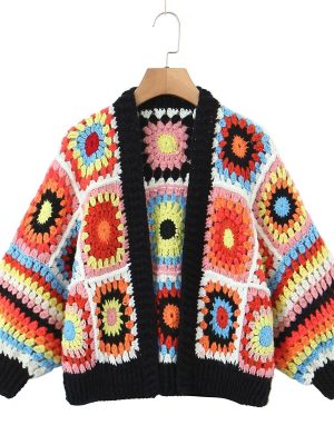 Knitted patterned cardigan