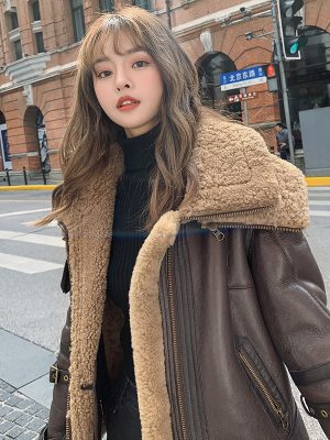 Sheepskin coat made of fur
