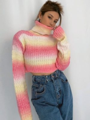 Striped cropped sweater