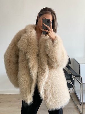 Women's Faux Wool Fur Coat