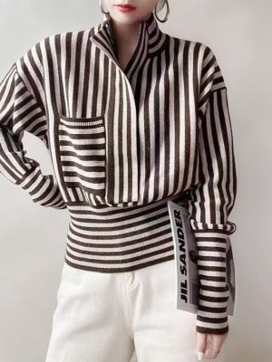 Striped soft pullover