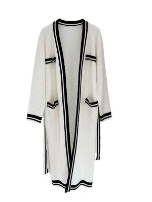 Long cardigan with belt